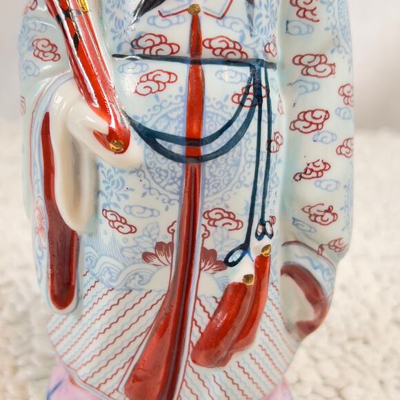 Chinese Famille Rose Porcelain Fu Lu Shou Figurine FU God Of Good Fortune 6.5" - Picture 8 of 15